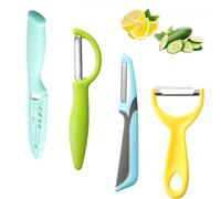 4 Pezzi Pelapatate Professionale, Pela Verdure, Pelapatate Professionale, Lame Affilate in Acciaio Inossidabile, Sbucciatore Impugnatura Ergonomica, per Patate Carote e Verdure Varie e Frutta