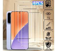 4 pezzi Pellicola protettiva in vetro temperato per Xiaomi, HD completamente trasparente, senza bordi ultra sottile, a prova di esplosione, anti-schegge, anti-impronte, anti-olio, anti-statica, touch