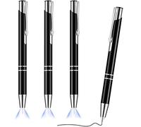 4 Pezzi Penna a Punta Illuminata Penna con Luce a Sfera Penna Luminosa a LED Torcia Penna Luminosa a LED Torcia per Scrivere al Buio (Nero)