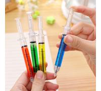 4 pezzi Penna a sfera a forma di siringa, colori assortiti, forniture creative per ufficio e scuola confezione da quattro,due pacchi,Confezione da 8,Un paccoPolipropilene
