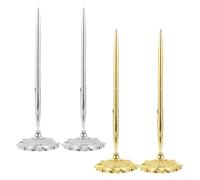 4 Pezzi Penna a Sfera in Metallo da Tavolo per Firme, Banche e sportelli | Design Elegante e Raffinato, Flusso d'Inchiostro Uniforme, Compatta e Leggera, per Banche e Sportelli