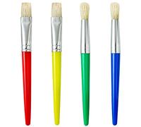 4 pezzi Pennelli da pittura, pennelli per Bambini,Pennelli con manico in plastica,pennelli rotondi e piatti,Strumento di Pittura per principianti forniture artistiche