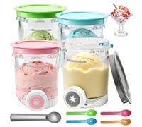 4 pezzi per contenitore Ninja Swirl Creami da 480 ml, compatibile con Ninja Creami serie NC700 & NC701 - senza BPA, lavabile in lavastoviglie, accessori per macchina del ghiaccio Ninja (4 cucchiai