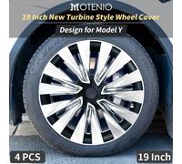 4 pezzi per il modello Y 2020-2024 19 pollici nuovo stile turbina coprimozzi ruota prestazioni copriruota bordo completo accessori copertura