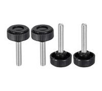4 pezzi per manopole a zigrino M10x45 con dado 38mm testa tonda