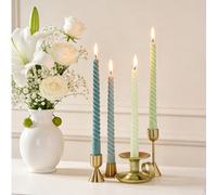 4 pezzi per set, candele a stelo lungo a spirale da 24,9 cm. Il set include quattro candele a stelo lungo a spirale. Decorazione per la casa, disponibile in vari colori come rosso, blu e verde. Decora
