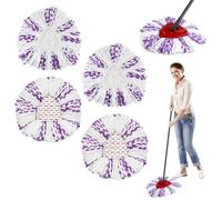 4 Pezzi per Vileda Turbo Smart Ricambio Mocio Kit,3 in1 Microfibra Ricambio Mocio per Vileda Turbo, per Adatto ai Sistemi Turbo e Turbo Smart, per Tutti i Tipi di Pavimento