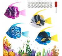 4 Pezzi Pesce Giocattolo Elettronico, Afenau Luminoso Nuoto Robot Pesce con 16 Batterie e Cacciavite, Robot Fish Toys, Pesci Giocattolo per Bambini, Giocattolo da Bagno