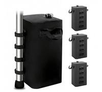 4 Pezzi Pesi per Gazebo da Esterno PVC 1000D,Borse per Pesi con Maniglie e Cinghie a Strappo per Tenda da Giardino, Ombrellone Tende Pop-up,Ombrelloni e Tensostrutture (Nero, 25L)