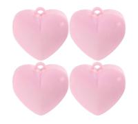 4 Pezzi Peso per Palloncini a Elio in Resina Rosa a Forma di Cuore | Riutilizzabile, Tiene Fermo Filo, Dettaglio Stella, per Eventi e Compleanno