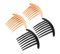 4 Pezzi Pettine da Chioma a Mezzaluna Sette Denti in Resina | Accessorio per Acconciature Quotidiane e Occasioni Speciali, Presa Comoda, Adatto a Tutti i Tipi di Chioma