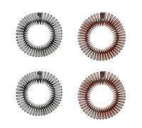4 Pezzi Pettine Elastico Circolare Completo, Fascia Pettine Elastico,Zig Zag Porta Cerchietti,Pettine Circolare in Plastica Flessibile, Adatto per Ragazze, 2 Colori