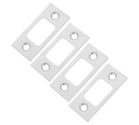 4 Pezzi Piastra di Riscontro in Acciaio Inox Argento | Guida di Allineamento per Chiavistello, Fori Preforati, Viti Incluse per Manutenzione Interna e Locazioni