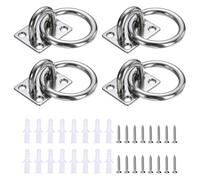 4 Pezzi Piastra in Acciaio Inox per Trapezio, Forma Quadrata 0.31" Argento