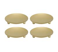 4 pezzi Piatto per candele in metallo dorato, portacandele decorativo in ferro con piedini robusti, vassoio tondo grande per candele a forma di pilastro, elegante decorazione per l