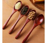4 PEZZI Piccoli cucchiai in legno da 5,7 pollici/14,5 cm, cucchiai per miele per il tè, cucchiaini per caffè in legno, mini cucchiaini in legno, mini cucchiaini da tavola per barattoli e condimenti, c