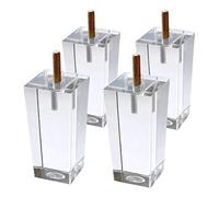 4 Pezzi Piedi in Vetro Trasparente Fai da Te Gambe Mobili in Acrilico con Vite M8 E Madre di Ferro Armadio Piazza Gambe Mobili Piedi di Ricambio per Divano Libreria Tavolo Caffè(12cm)