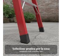 4 Pezzi Piedino Antiscivolo per Scala a Libro Protezione Del Pavimento