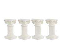 4 Pezzi Pilastra Romana Miniatura in Resina Bianca per Cas