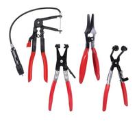 4 Pezzi Pinza per Fascette Stringitubo, Set Pinze per Fascette Auto con Pinza a Molla a Lunga Portata, Clic-R, Rimuovi Tubi, Attrezzo per Fascette, Carburante e Riparazione Auto
