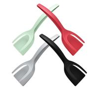 4 Pezzi Pinza Spatola per Uova in Nailon, Impugnatura Antiscivolo | Versatile e Resistente alla Deformazione, Superficie Liscia, Stile Elegante, Accessorio per Cucina e Portata