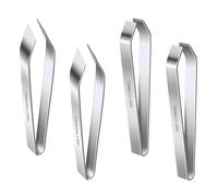 4 Pezzi Pinzetta per Lische Pesce, Pinzette da Cucina, Pinza Leva lische, Pinze Piatte +Pinze Oblique, Pinzetta per Pesci in Acciaio Inox per Ossa di Pesce, Piume di Pollo, 12cm