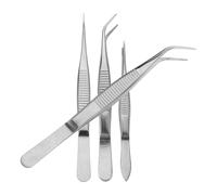 4 pezzi pinzette multiuso in acciaio inossidabile punte curve dritte pinzette