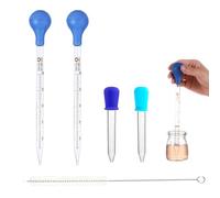 4 Pezzi Pipetta Contagocce 2 Pipette in Vetro da 10 ml 5 ML Pipette in Silicone Contagocce Liquido x2 Pipetta Graduata In Vetro Con 1 Pennello per Liquida, Laboratorio Chimica, Ricerca Alimentare