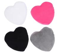 4 Pezzi Piumino Cipria Cuore in Cotone per Viso, Area Ampia Angoli | Trama Compatta, Retro di Appoggio, per Polvere Minerale e Make-up Naturale, Applicazione Uniforme