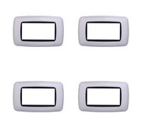 4 Pezzi, Placca compatibile Con Bticino Living, Placche Plastica Bombata 3/4/7 posti, per supporti blu - kit 4 pz
