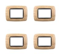 4 Pezzi, Placca compatibile Con Bticino Living, Placche Plastica Bombata 3/4/7 posti, per supporti blu - kit 4 pz