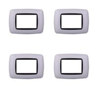 4 Pezzi, Placca compatibile Con Bticino Living, Placche Plastica Bombata 3/4/7 posti, per supporti blu - kit 4 pz