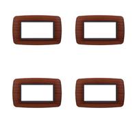 4 Pezzi, Placca compatibile Con Bticino Living, Placche Plastica Bombata 3/4/7 posti, per supporti blu - kit 4 pz