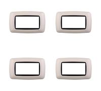 4 Pezzi, Placca compatibile Con Bticino Living, Placche Plastica Bombata 3/4/7 posti, per supporti blu - kit 4 pz