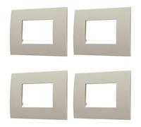 4 Pezzi Placca Compatibile Con Vimar Arke, Placche In Plastica (3 Posti/Moduli,Sabbia)