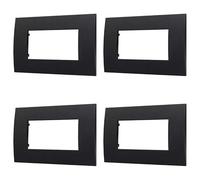 4 Pezzi Placca Compatibile Con Vimar Arke, Placche In Plastica (4 Posti/Moduli,Nero)