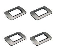 4 Pezzi Placca Plastica Ovale, 3 Moduli Posti Per Scatola 503, Compatibile Con Bticino Living Light, Colore Titanio, Serie MBL