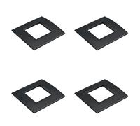 4 Pezzi Placca Plastica Quadrata, 2 Moduli Posti Per Scatola 502, Compatibile Con Bticino Living Light, Colore Nero, Serie MBL