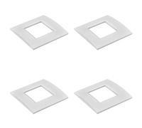 4 Pezzi Placca Plastica Quadrata, 2 Moduli Posti Per Scatola 502, Compatibile Con Bticino Living Light, Colore Bianco, Serie MBL