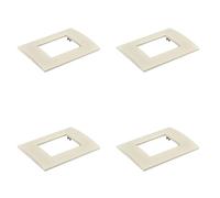 4 Pezzi Placca Plastica Quadrata, 3 Moduli Posti Per Scatola 503, Compatibile Con Bticino Living, Colore Sabbia, Serie MBL