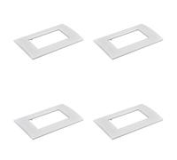 4 Pezzi Placca Plastica Quadrata, 4 Moduli Posti Per Scatola 504, Compatibile Con Bticino Living Light, Colore Bianco, Serie MBL