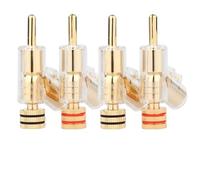 4 pezzi placcati in oro con serratura CAVO ALTOPARLANTE CONNETTORE A BANANA SPINA A BANANA(Rhodium Plated)