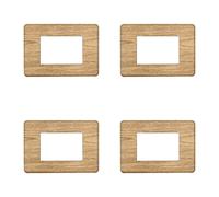 4 Pezzi Placche Compatibile Con Bticino Axolute Air, Placche Slim Plastica (3 Posti/Moduli,Legno Scuro)