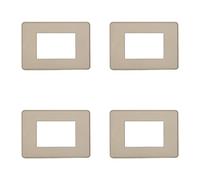 4 Pezzi Placche Compatibile Con Bticino Axolute Air, Placche Slim Plastica (3 Posti/Moduli,Sabbia)