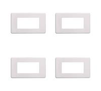 4 Pezzi Placche Compatibile Con Bticino Axolute Air, Placche Slim Plastica (4 Posti/Moduli,Bianco)