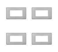 4 Pezzi Placche Compatibile Con Bticino Axolute Air, Placche Slim Plastica (4 Posti/Moduli,Silver)