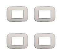 4 Pezzi Placche Compatibile Con Bticino Axolute, Placche Plastica Ovale (3 Posti/Moduli,Bianco)