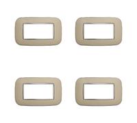 4 Pezzi Placche Compatibile Con Bticino Axolute, Placche Plastica Ovale (4 Posti/Moduli,Sabbia)