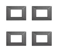 4 Pezzi Placche Compatibile Con Bticino Axolute, Placche Plastica Quadrata, Stile Piramide (3 Posti/Moduli,Acciaio Scuro)