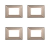 4 Pezzi Placche Compatibile Con Bticino Axolute, Placche Plastica Quadrata, Stile Piramide (3 Posti/Moduli,Bronzo)